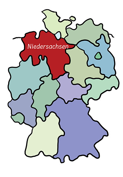 bundesdeutschland_niedersachsen Sachsen-Anhalt auf der Deutschlandkarte