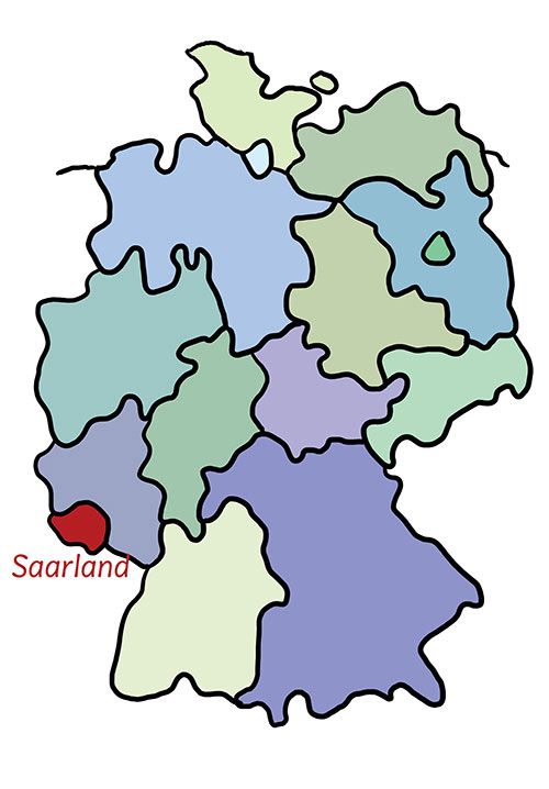 bundesdeutschland_saarland Sachsen-Anhalt auf der Deutschlandkarte